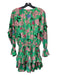 Misa Size S Green, Pink & Blue Print Polyester Smocked Waist Band Floral Dress Green, Pink & Blue Print / S