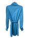 Alexis Size S Cerulean Blue Polyester Long Sleeve Knee Length Button Front Dress Cerulean Blue / S