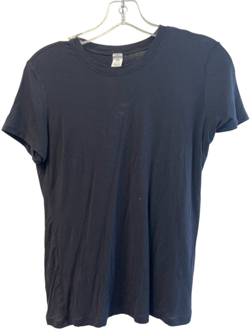 Alo Size S Black Modal Blend Short Sleeve Solid Athletic Sport Top Black / S