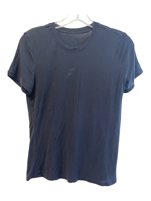 Alo Size S Black Missing Fabric Tag Short Sleeve Solid Logo Sport Top Black / S