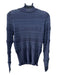 Marie Oliver Size XS Navy Blue Metallic Thread Stripe Ruffle Trim Turtleneck Top Navy Blue / XS
