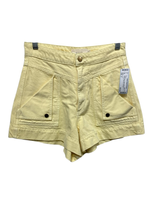 Kivari Size 4 Butter Yellow Cotton Denim Zip Fly Pockets High Rise Shorts Butter Yellow / 4
