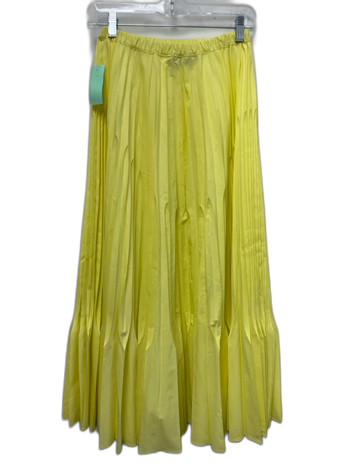 Beatrice B. Size XXS Yellow Cotton Blend Elastic Waistband Accordion Pleat Skirt Yellow / XXS