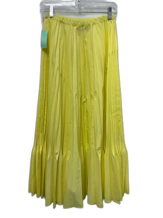 Beatrice B. Size XXS Yellow Cotton Blend Elastic Waistband Accordion Pleat Skirt Yellow / XXS