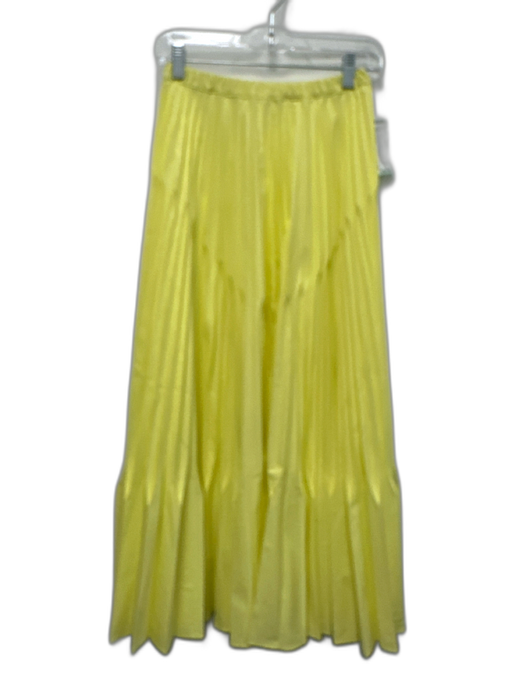 Beatrice B. Size XXS Yellow Cotton Blend Elastic Waistband Accordion Pleat Skirt Yellow / XXS