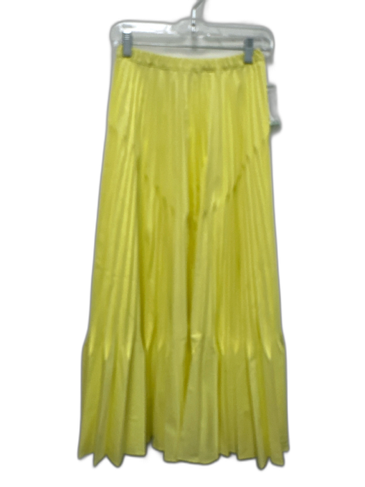 Beatrice B. Size XXS Yellow Cotton Blend Elastic Waistband Accordion Pleat Skirt Yellow / XXS
