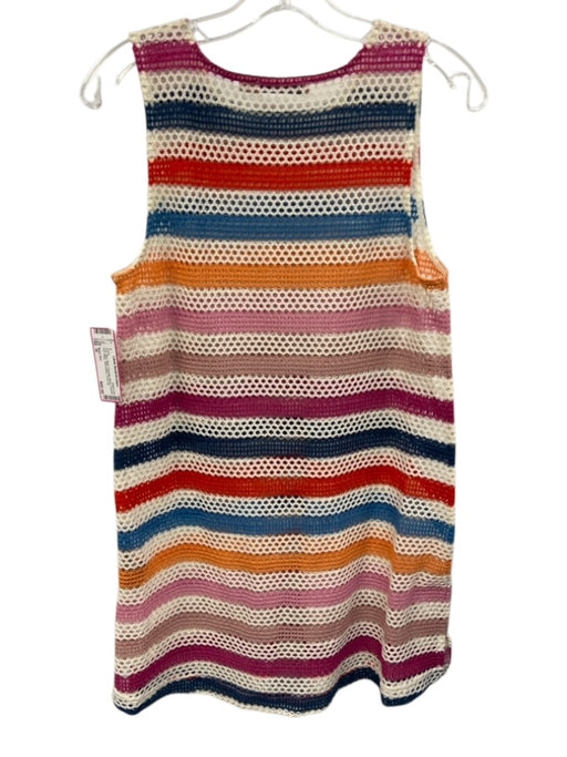 Mister Zimi Size M Pink, Blue, Multi Polyester Blend Crochet Knit Stripe Dress Pink, Blue, Multi / M