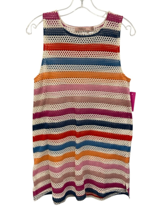 Mister Zimi Size M Pink, Blue, Multi Polyester Blend Crochet Knit Stripe Dress Pink, Blue, Multi / M