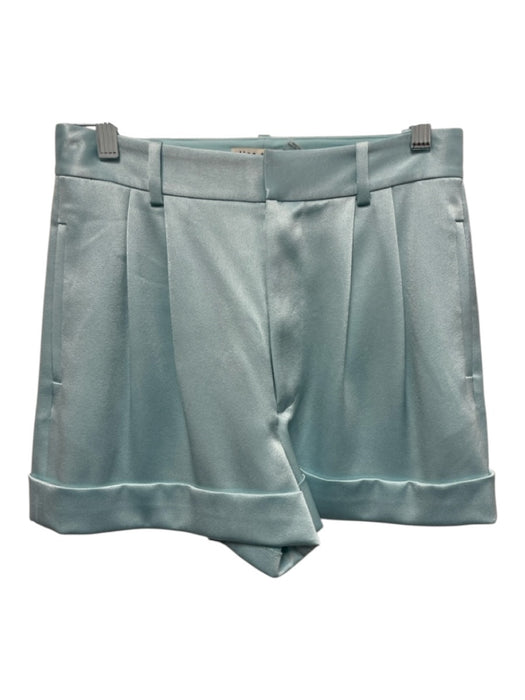 Alice + Olivia Size 2 Aqua Blue Triacetate Blend Pleated Waist High Rise Shorts Aqua Blue / 2