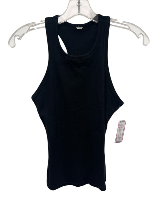 Alo Yoga Size S Black Cotton Blend Ribbed Racerback Tank Top Black / S