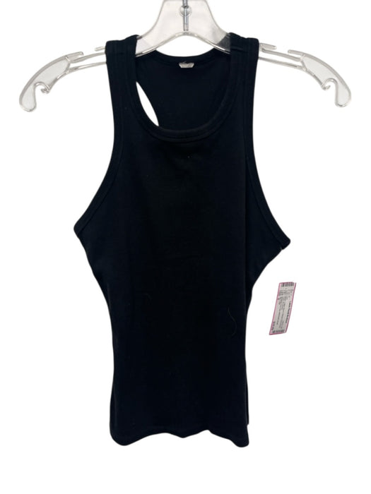 Alo Yoga Size S Black Cotton Blend Ribbed Racerback Tank Top Black / S