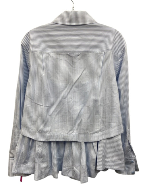 Simkhai Size 4 Light blue & white Cotton Pleated Stripe Button Down Skirt Set Light blue & white / 4