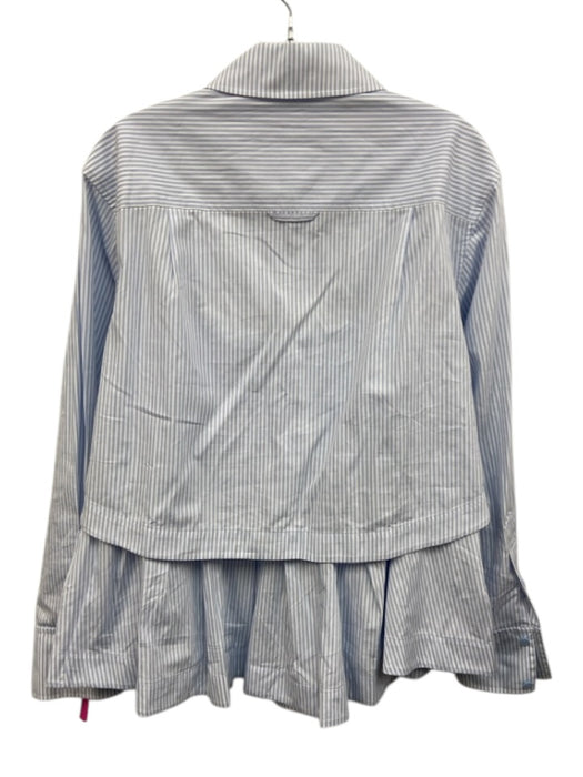 Simkhai Size 4 Light blue & white Cotton Pleated Stripe Button Down Skirt Set Light blue & white / 4