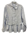 Simkhai Size 4 Light blue & white Cotton Pleated Stripe Button Down Skirt Set Light blue & white / 4