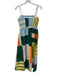 Olivia by Livro Size XS Light Blue, Green & Multi Cotton Square Neck Dress Light Blue, Green & Multi / XS