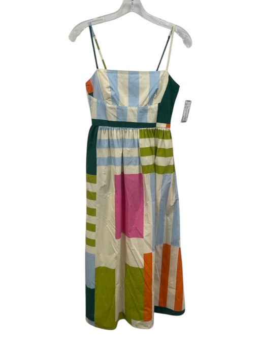 Olivia by Livro Size XS Light Blue, Green & Multi Cotton Square Neck Dress Light Blue, Green & Multi / XS