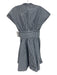 Alexis Size M Blue & White Polyester Plaid Sleeveless Mock Collar Dress Blue & White / M