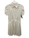 Alexis Size S White Cotton Blend Collar Short Sleeve Button Down Tiered Dress White / S