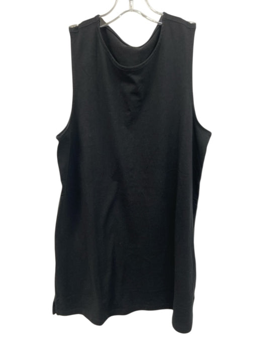 Vuori Size S Black Cotton Sleeveless Crew Neck Embroidered Dress Black / S