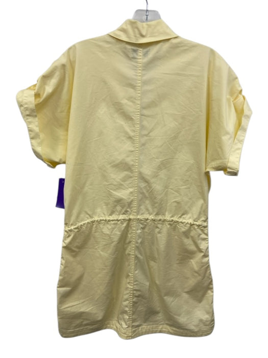 Pistola Size S Butter Yellow Cotton Blend Front Zip Drawstring Waist Dress Butter Yellow / S
