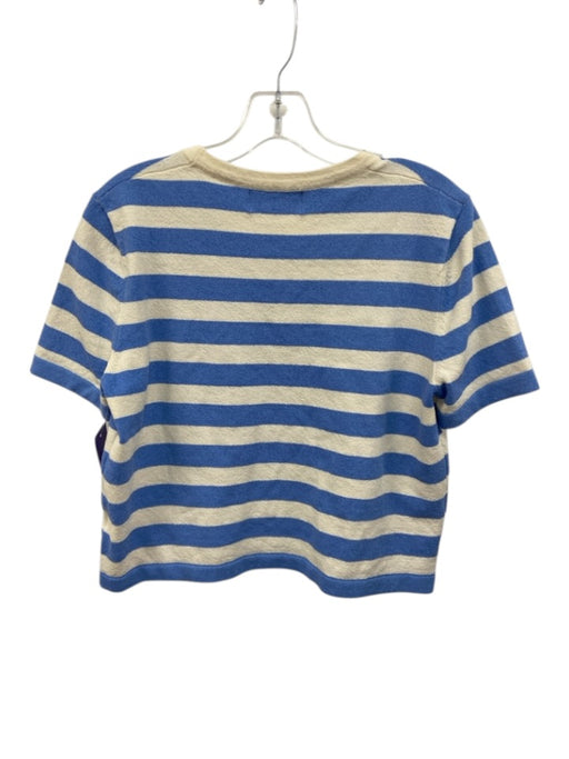 Olivia by Livro Size S Light blue & white Cotton Blend Crew Neck Short Set Light blue & white / S