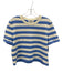 Olivia by Livro Size S Light blue & white Cotton Blend Crew Neck Short Set Light blue & white / S