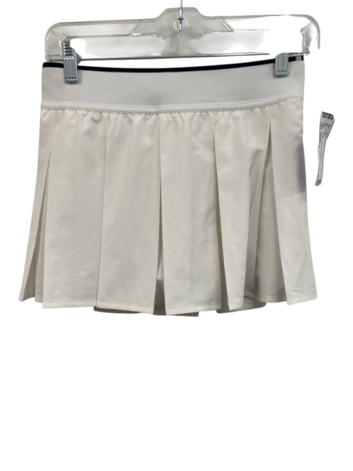 Lululemon Size Est S White Polyester Elastic Waist Pleat stripe accent Skirt White / Est S
