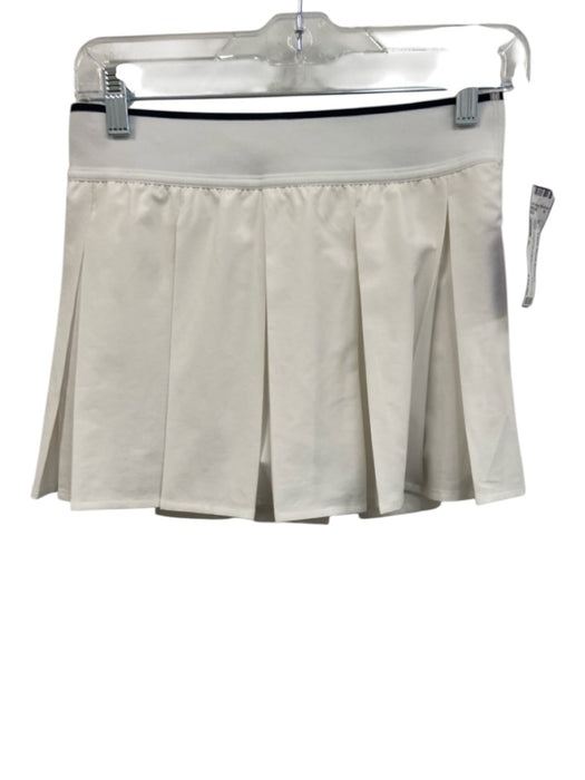 Lululemon Size Est S White Polyester Elastic Waist Pleat stripe accent Skirt White / Est S