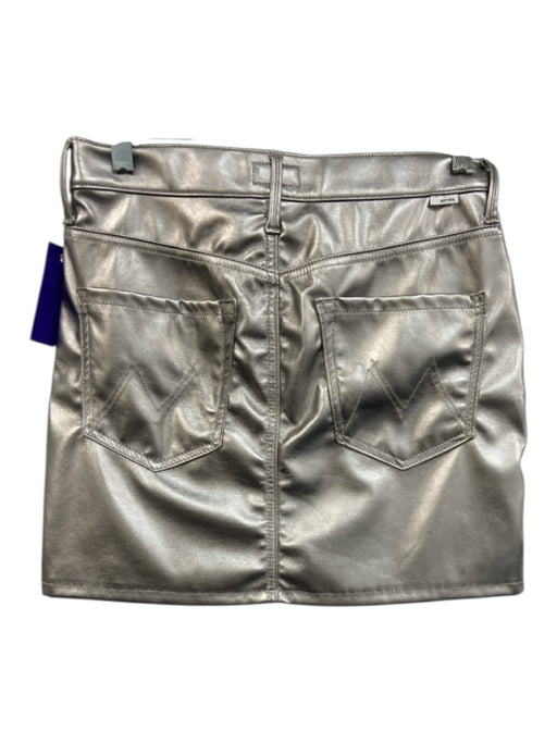 Mother Size 27 sliver Polymide Blend Button & Zip Metallic Mini Skirt sliver / 27