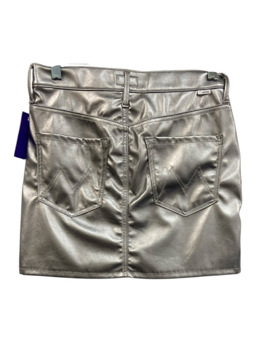 Mother Size 27 sliver Polymide Blend Button & Zip Metallic Mini Skirt sliver / 27