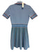 Shoshanna Size S Blue & Multi Rayon & Polyester Short Sleeve Ribbed Polo Dress Blue & Multi / S