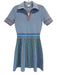 Shoshanna Size S Blue & Multi Rayon & Polyester Short Sleeve Ribbed Polo Dress Blue & Multi / S