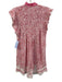 Poupette St. Barth Size S Pink, Yellow, White Viscose Ruffle Cap Sleeve Dress Pink, Yellow, White / S