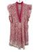 Poupette St. Barth Size S Pink, Yellow, White Viscose Ruffle Cap Sleeve Dress Pink, Yellow, White / S