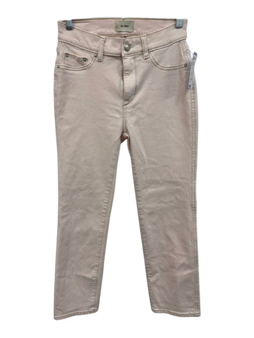 DL 1961 Size 26 Pale Pink Cotton Denim Mid Rise Contrast Stitch Jeans Pale Pink / 26
