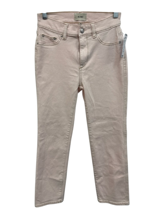 DL 1961 Size 26 Pale Pink Cotton Denim Mid Rise Contrast Stitch Jeans Pale Pink / 26