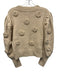 Farm Rio Size Small Beige Acrylic Blend Long puff sleeve Floral Ribbed Sweater Beige / Small