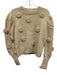 Farm Rio Size Small Beige Acrylic Blend Long puff sleeve Floral Ribbed Sweater Beige / Small