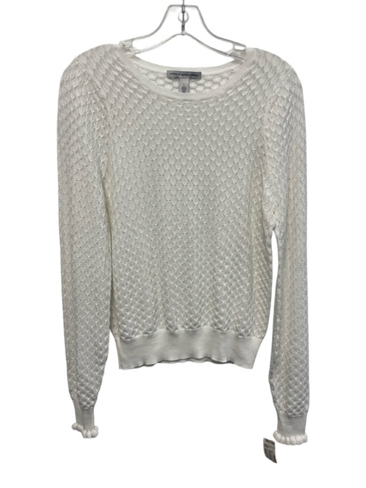 Cotton by Autumn Cashmere Size Small White Cotton Long puff sleeve Open Knit Top White / Small