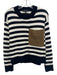 Veronica Beard Size XS Navy Blue, Brown, White Cotton Long Sleeve Sweater Navy Blue, Brown, White / XS