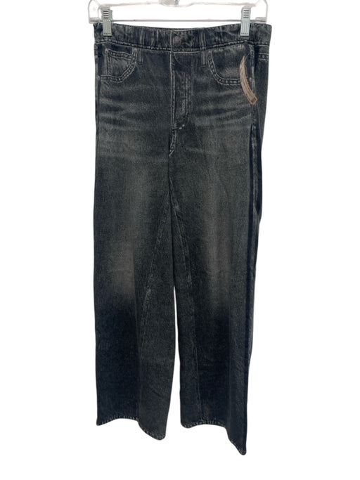 Rag & Bone Size Small Black Cotton Elastic Waist Jean Print Wide Leg Pants Black / Small