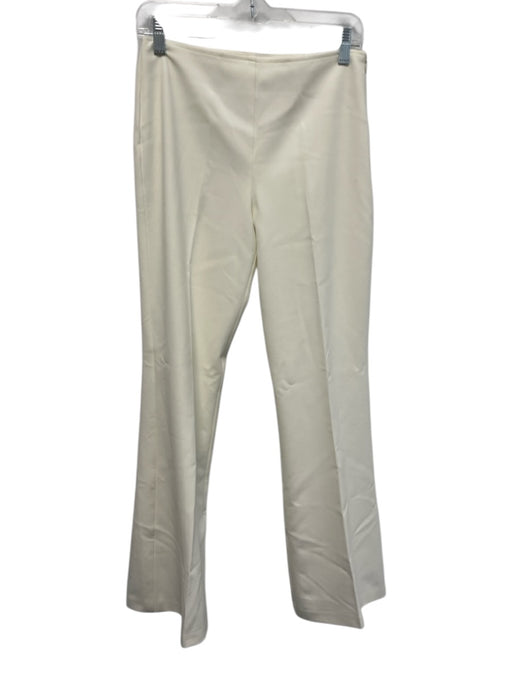 Trina Turk Size 2 Cream White Polyester Blend High Rise Side Zip Wide Leg Pants Cream White / 2