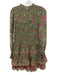 Love The Label Size Small Green, Pink, Blue Viscose Long puff sleeve Dress Green, Pink, Blue / Small