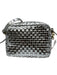 Clare V Silver Leather Zip Close Woven Crossbody Strap Bag Silver / Small