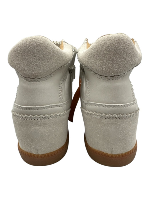 Silent D Shoe Size 39 White Leather Upper Suede Velcro Gum Sole Mid Top Sneakers White / 39