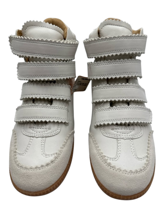 Silent D Shoe Size 39 White Leather Upper Suede Velcro Gum Sole Mid Top Sneakers White / 39