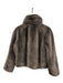 J Crew Size S Brown Polyester Faux Fur Long Sleeve Zip Front Jacket Brown / S