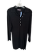 Lalavon Size M Black Viscose Blend Long Sleeve Button Detail Ribbed Collar Dress Black / M