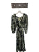 Banana Republic Size XS Green & Cream Polyester Long Sleeve V Neck Tie Dye Dress Green & Cream / XS