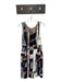Oscar de la Renta Size 8 Navy & Brown Sleeveless Scoop Neck Back Zip Dress Navy & Brown / 8